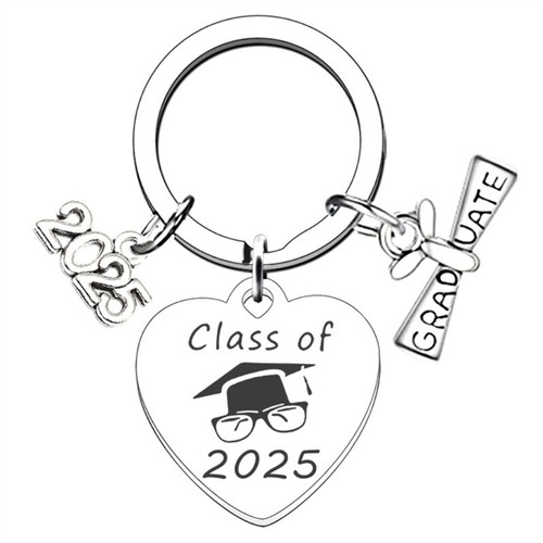 Graduation Keychain Stainless Steel Keyrings Stainless Steel Texture for Boy - Picture 7 of 14