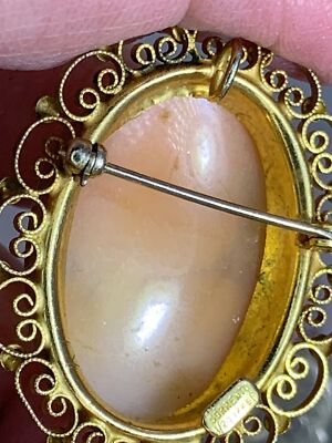 Cameo Genuine Hand Carved SORRENTO ITALY Vintage 12Kt GF Gold