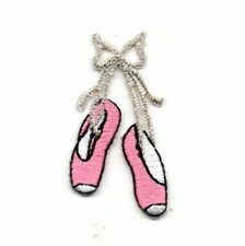 BALLET SLIPPERS Small Iron On Patch Ballerina Dance Dancer