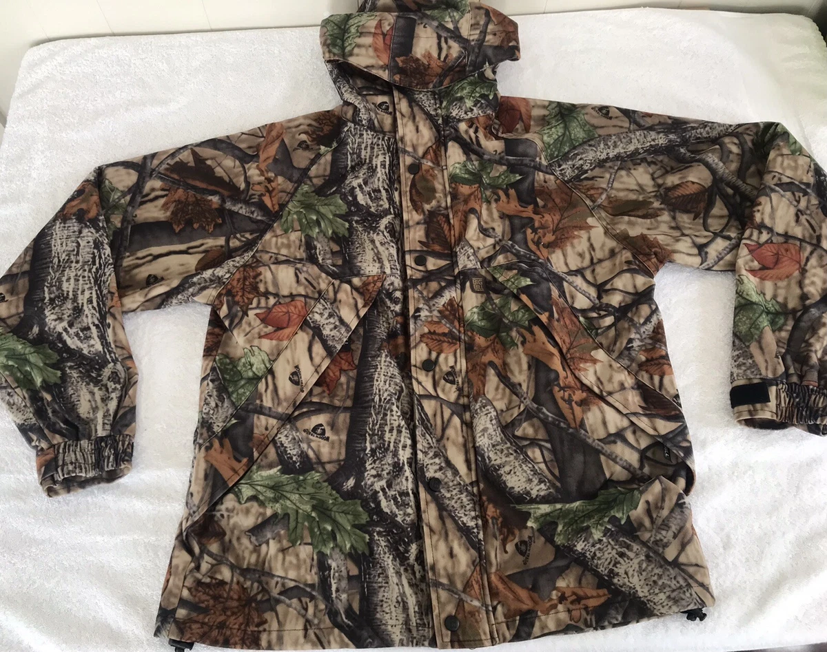 Big Bill Wood’n Trail Camouflage Jacket MENS MEDIUM Hood Pockets Lined