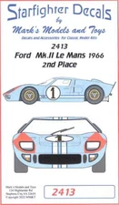Starfighter Decals 1/24 FORD Mk.II LE MANS 1966 2nd Place Finish