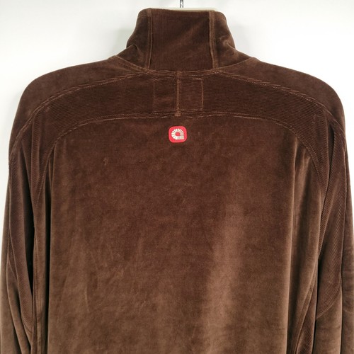Giacca uomo vintage Akademiks XL velluto marrone full zip collo alto zip tasche - Foto 5 di 12