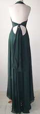 STELLA MCCARTNEY Vintage Green Silk Halter Open Back Dress Gown 44 8