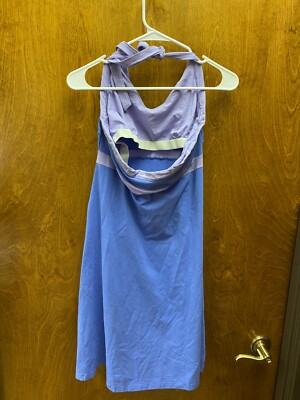 Women's NWT "Patagonia" violet blue halter dress. Size Large.