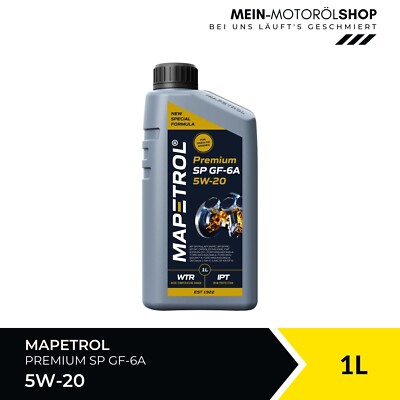 Mapetrol 5W-20 GM dexos1 Ford Fiat Chrysler Honda Mazda Subaru Jaguar LR 1 Liter