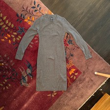 Gap Gray Rib Knit Long Sleeve Midi Sweater Dress, Size Small, New With Tags!
