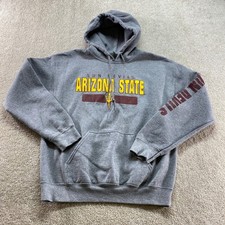 Gildan Arizona State Sun Devils Hoodie Mens Medium Gray Pullover Sweatshirt ASU