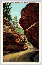 Postcard CO Manitou Springs Narrows Williams Canyon Linen Vintage PC N1221