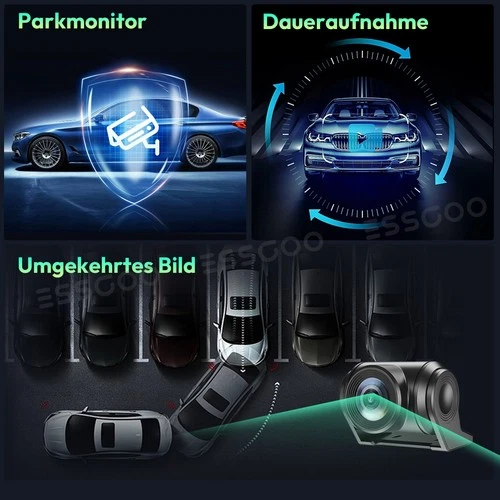 4K 10.26-Zoll Wireless Apple Carplay Android Auto Display Vorne Rückfahr Dashcam - Bild 9 von 16