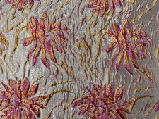 BEIGE PINK GOLD Floral Brocade Fabric 60 in. Sold By The Yard