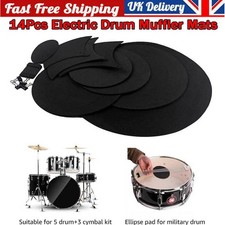 14Pack Drum Silencer Mute Pads Rubber Foam Practice Pads for Drum and Cymbal