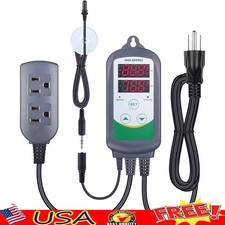 Dual Temperature Controller Heating Cooling Aquarium Thermostat Alarm 1200W New