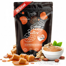 Peanut Butter Powder Nustino Salted Caramel 90% Less Fat Protein No Sugar 400g