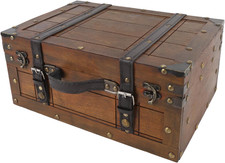 Cassapanca in Legno, Baule Portaoggetti Multifunzionale Vintage Invecchiato Con 