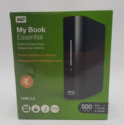 WD External Hard Drive 500GB Smart Backup Storage NEW SEALED My Book Essential