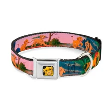 Buckle-Down Dog Collar Seatbelt Buckle Lion King Simba Nala Growing... Fast Ship