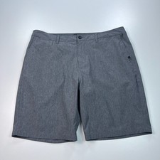 Quiksilver Hybrid Shorts Mens 38 Gray Lightweight Stretch 10" Beach Casual
