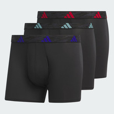 Adidas Microfiber 3-Pack Mens Boxer Briefs Black Blue Scarlet Large NIB