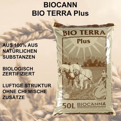 Canna Bio Terra Plus Erde 50 L Grow Gartenerde Blumenerde BioErde Bioanbau Grow