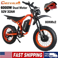 6000W Electric Dirt Bike Dual Motor 52V 32AH E-Bike Off-road E-Motobike 60KM/H
