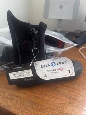 Aqua Lung Black 5mm Super-zi Ergo Water Ocean Scuba Diving Boots Booties Size 7