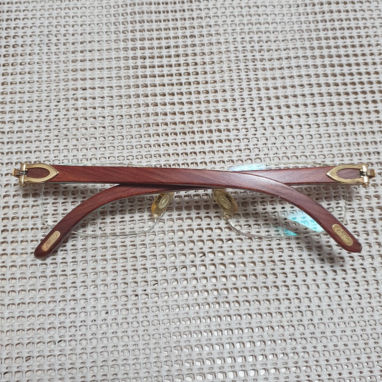 Cartier Bubinga Wood Rimless Frame Eyeglasses Authentic .3002 image 6