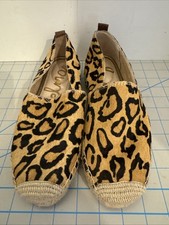 SAM EDELMAN Khloe Women's Size 7 Leopard Slip On Shoes Espadrilles Loafers Flats