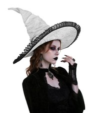 Wicked Witch Hat Lace Velvet Ruched Witches Hat Halloween Costume Accessory
