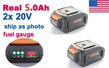2x 20V 40V WA3578 battery for WORX WG779.9 40V Lawn Mower WG644 WG584 585 WG183