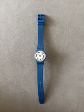 Swatch Watch Gs101 Nautical 12 Flags Blue 1984 Working  display picture 3