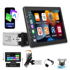 10.1" Car Stereo Radio Single 1Din Carplay Rotatable Touch Screen MP5 w/Camera