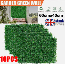 10PCS Artificial Plant Wall Fence Panel Decor Greenery Hedge Grass 60x40 UK