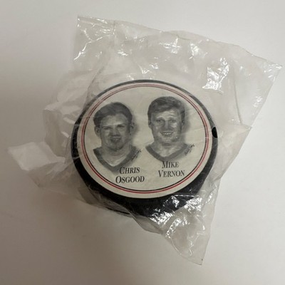 Fotoball NHL Detroit Red Wings Chris Osgood Mike Vernon Souvenir Puck