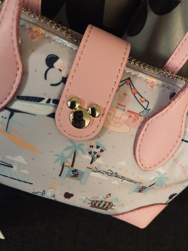 2025 Walt Disney World Parks Pink Stoney Clover Lane Pouchette Crossbody Actual - Picture 2 of 7