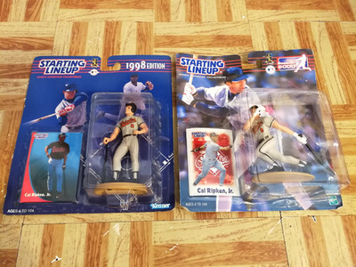 2 Starting Lineup Lot Cal Ripken Baltimore Orioles 1998 2000 SLU Baseball Card