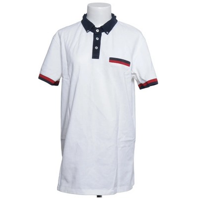 Trigema, Poloshirt, Größe: XL, Deluxe, Weiß/Blau/Rot, Baumwolle, Einfarbig #BRo