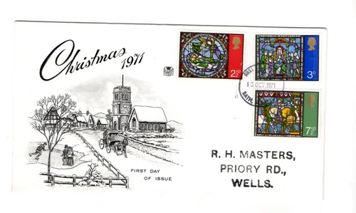 1971 CHRISTMAS - BATH CDS STUART FDC FROM COLLECTION O4