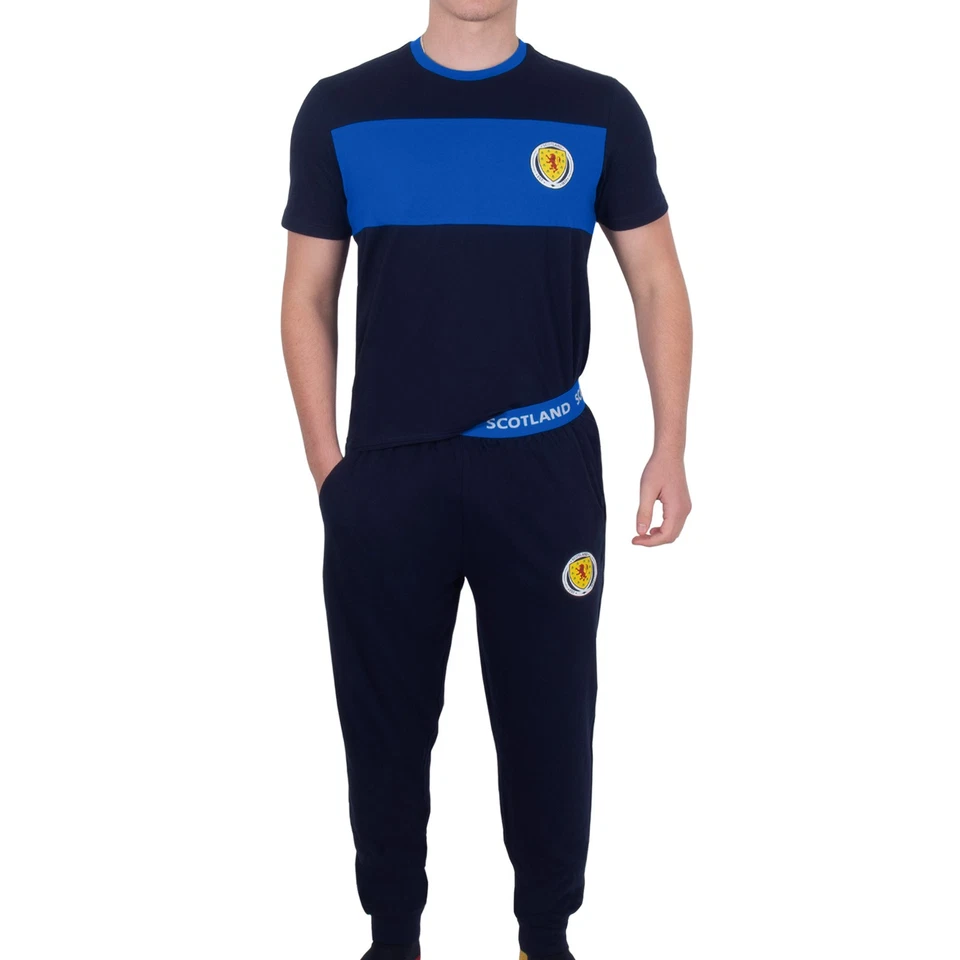 SCOTTISH FA Scotland Men's Pyjamas - Official Football Gift for Adults Premium Loungewear Se