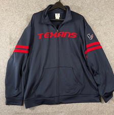 Houston Texans NFL Team Apparel Football Jacket Mens 2XL Blue Full Zip Pockets