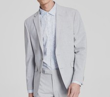 Kenneth Cole Reaction Men's Silver Solid Slim-Fit Suit Separate Jacket Size 38S