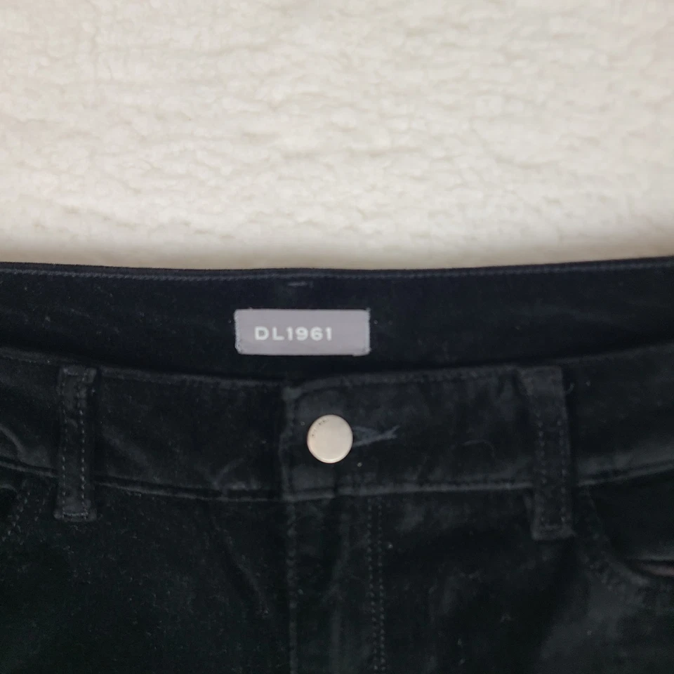 DL1961 裤子女式 32x28 黑色灯芯绒玛歌中腰踝紧身失落 — 第 3/4 张图片