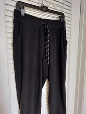 Marc New York Andrew Marc Black Joggers Ribbed Drawstring Waist Size Large