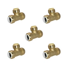 5 Pack XFITTING 3/4" PVC x 3/4" PVC x 3/4" Push Fit Tee, Push To Connect Tee