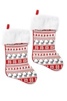 Heitmann Deco 2Er Set Nikolausstiefel Zum BefüLlen & AufhäNgen Rot/Weiß/Grau