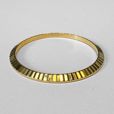 FLUTED BEZEL RING 18K GOLD PLATED for ROLEX DATEJUST 36mm 1601, 16013