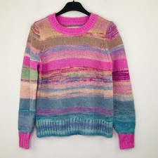 LOFT Women's MP Sweater Multicolor Pastel Striped Crew Knit Pullover NWT BK19