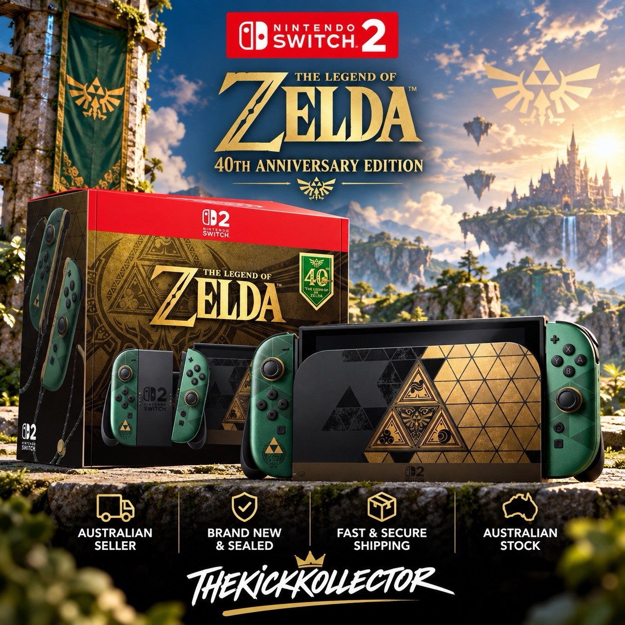 Nintendo Switch 2 The Legend of Zelda 40th Anniversary Edition Console ✅PRESALE✅