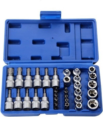 34PCS Plum Star Bit Socket Set - 3/8'' Ratchet Schlüssel für 5/16'' Hexagon Socket
