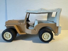 TONKA BEACH BUGGY JEEP Tan with White Top 1960S Pressed Steel Car / Truck