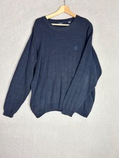 IZOD, Men's Plain Navy Round Neck Pullover Jumper, Size Large - Used